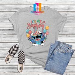 it's my birthday t-shirt, disney stitch shirt, stitch birthday shirt, disney lover, stitch shirt, balloons shirt, birthd