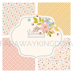 pattern postcard maker floral flower seamless vector set