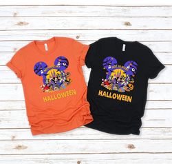 disney halloween shirt with disney characters design, not so scary shirt, halloween matching shirt