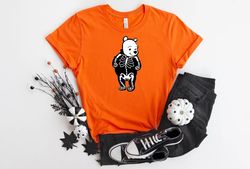 funny skeleton winnie the pooh shirt, disney halloween shirt, disney trip shirt, halloween family shirt, halloween party