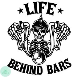Skeleton Life Behind Bars SVG, Skeleton Motorcycle SVG, harley davidson svg