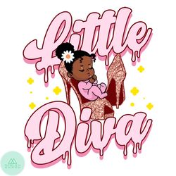 little diva afro baby girl sleeping svg, black girl svg