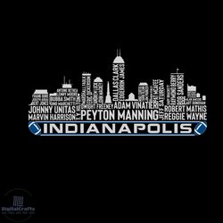 indianapolis football team all time legends, indianapolis city skyline svg