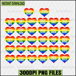 proud family matching bundle png,pride png, rainbow boho png,lgbt png bundle,lesbian png , gay png, bisexual png, transg