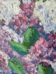 lilacs, oil painting on canvas 9.8*11.8 inches
