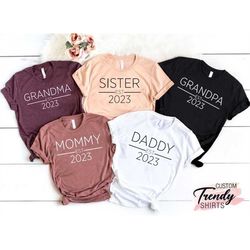 family est shirts, family matching shirts, baby announcement shirt, est matching family gift, pregnancy reveal gifts, ba