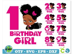 african american boss baby birthday girl svg, birthday boss baby girl svg number, afro boss baby girl svg png