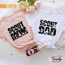 scout mom and dad matching shirts, scout parents gift, matching camping shirts for family, camper gifts, proud scout gif