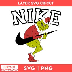 the grinch nike svg, nike christmas logo svg, nike logo svg, grinch christmas svg, png digital file