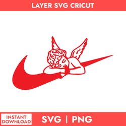 cupid swoosh svg, nike valentine day svg, nike logo svg, valentine day svg, png digital file