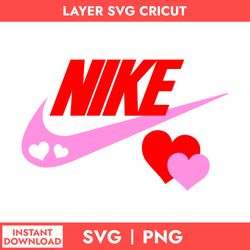 nike swoosh heart svg, nike valentine day svg, nike logo svg, valentine day svg, png digital file