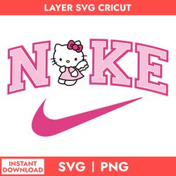 hello kitty nike svg, nike logo svg, hell kitty svg, png digital file