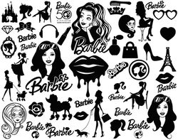 barbie svg, barbie silhouette svg, barbie png files