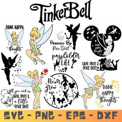 tinkerbell svg bundle - tinkerbell svg - png - eps designs - tinkerbell silhouette bundle - instant download.