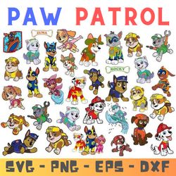 paw patrol svg bundle svg - paw patrol svg - png - dxf - eps - paw patrol silhouette - printing - cricut .