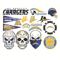 los angeles chargers bundle logo svg, sport svg, la chargers svg, bundle logo sv