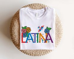 latina shirt, floral gift for mexican woman, camisa muj