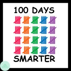 100 days smarter colored crayons svg png