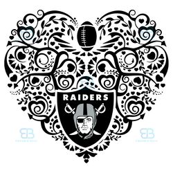 heart oakland raiders logo svg, sport svg, oakland raiders svg, heart svg, oakla