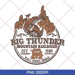 retro big thunder mountain 300dpi, disney big thunder mountain railroad png, vintage disney png, frontierland png 2023