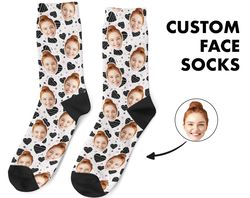 love custom face socks, custom photo socks, face on socks, personalized socks, love heart picture socks, valentine gift