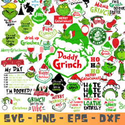 the grinch – mega bundle 2023! the grinch svg - png - eps - dxf bundle - the grinch instant download print ready file.