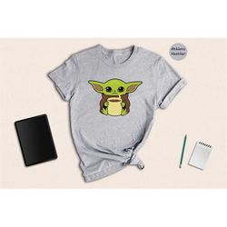 baby yoda coffee shirt, cute baby yoda shirt, star wars shirt, baby yoda gift, star wars fan tee, coffee lover gift