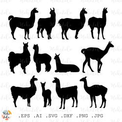 llama svg, alpaca svg, llama cricut, llama silhouette, llama templates dxf, llama clipart png, alpaca silhouette