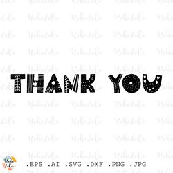 thank you svg, lettering svg, thank you clipart png, cricut svg, boho stencil dxf, lettering png