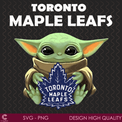 toronto maple leafs png, sport png, yoda hugging maple leafs png, baby yoda toro