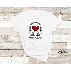 music lover shirt, headphones shirt, band shirt, music teacher shirt, love music shirt, xmas gift for musician | music l