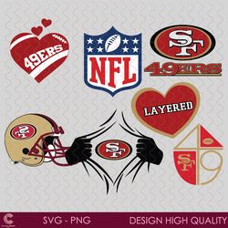 san francisco 49ers nfl logo sf helmet sf logo 49ers heart bundle svg, sport svg