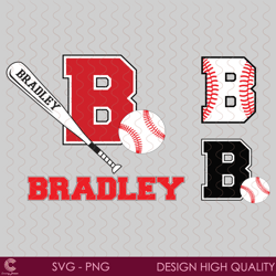 4 design bradley baseball team sport lover baseball lover bundle svg, sport svg,