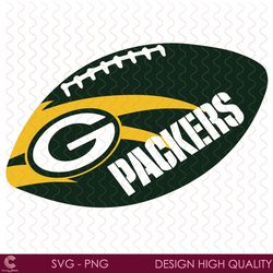 green bay packers logo print on ball football team nfl team svg, sport svg, gree