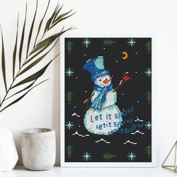 christmas cross stitch pattern snowman simple cross stitch