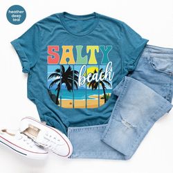 beach tshirt, summer shirt, salty beach shirts, shirts for women, girls trip outfit, family vacation tshirts, summer gif