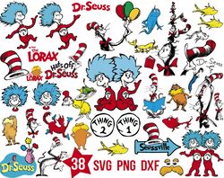 dr seuss hat svg, cat in the hat svg, thing 1 svg, grinch svg