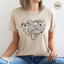 Dog Love T-Shirt, Dog Mom Crewneck Sweatshirt, Dog Heart Graphic Tees, Dog Valentines Day Shirt, Gifts for Dog Dad, Dog