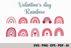 boho rainbow valentine's day svg bundle