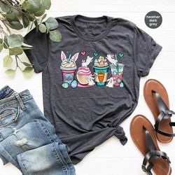 easter latte t-shirt, cute easter graphic tees, easter bunny shirt, kids easter shirt, easter eggs gifts, gifts for her,
