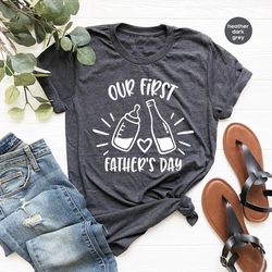 fathers day shirts, fathers day gifts, our first fathers day t-shirt, first time dad gift, matching dad and son shirts,