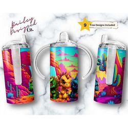 kid's dinosaur tumbler png wrap | sublimation digital download| kids water bottle 12 oz skinny straight |children bottle