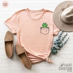 frog shirt, pocket frog shirt, frog gifts, shirts for women, pocket cute frog shirt, frog baby clothes, frog youth shirt