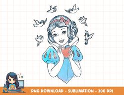 disney snow white birds and apple sketch png, sublimation, digital print