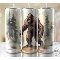 He's Out There 20 oz Skinny Tumbler Sublimation Design Template Big Foot Sasquatch Digital Download PNG Inst DIGITAL Onl