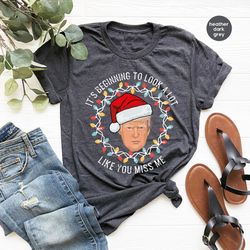 funny trump election 2024 christmas crewneck sweatshirt, christmas republican gift, it's beginning to look a lot like yo