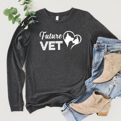 future vet sweatshirt, veterinary student long sleeve shirts, veterinarian hoodie, vet graduation gift, vet tech week gi