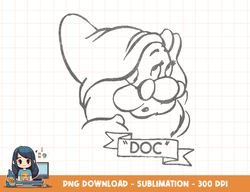 disney snow white doc line art big face png, sublimation, digital print