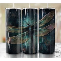 dragonfly  20oz sublimation tumbler designs, northern lights