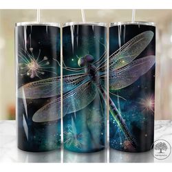 dragonfly  20oz sublimation tumbler designs, northern lights